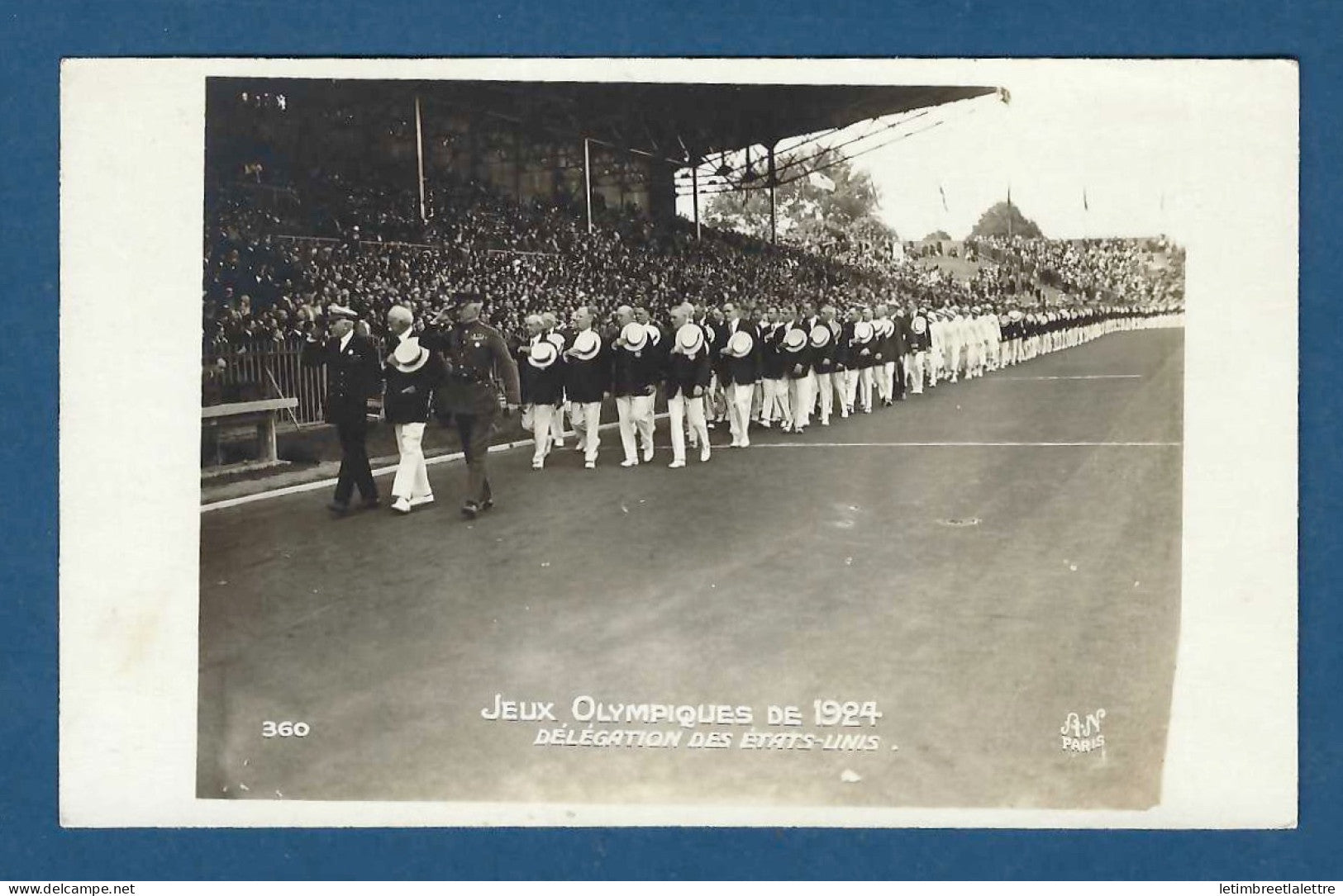 France - Carte postale - CPA - Photo - Jeux Olympiques - Délégation des États Unis - 1924