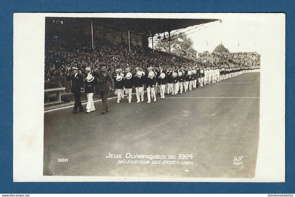 France - Carte postale - CPA - Photo - Jeux Olympiques - Délégation des États Unis - 1924