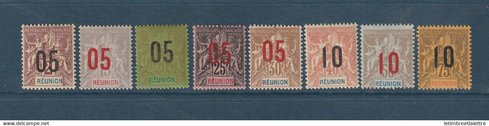Réunion - YT n° 72 à 79 ** - Neuf sans charnière - 1912
