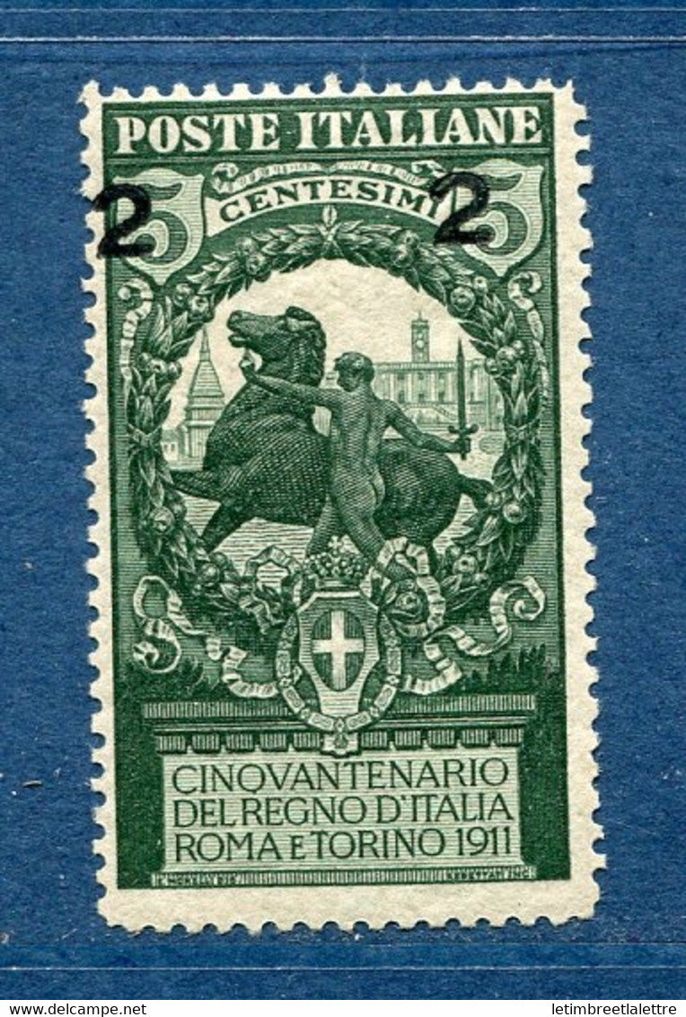 ⭐ Italie  - YT n° 95 ** - Neuf sans charnière - Surcharge déplacée - 1913 ⭐