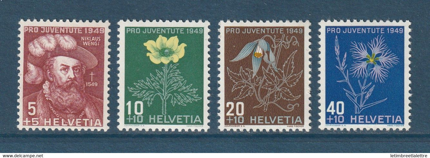 Suisse - YT n° 493 à 496 ** - Neuf sans charnière - 1949