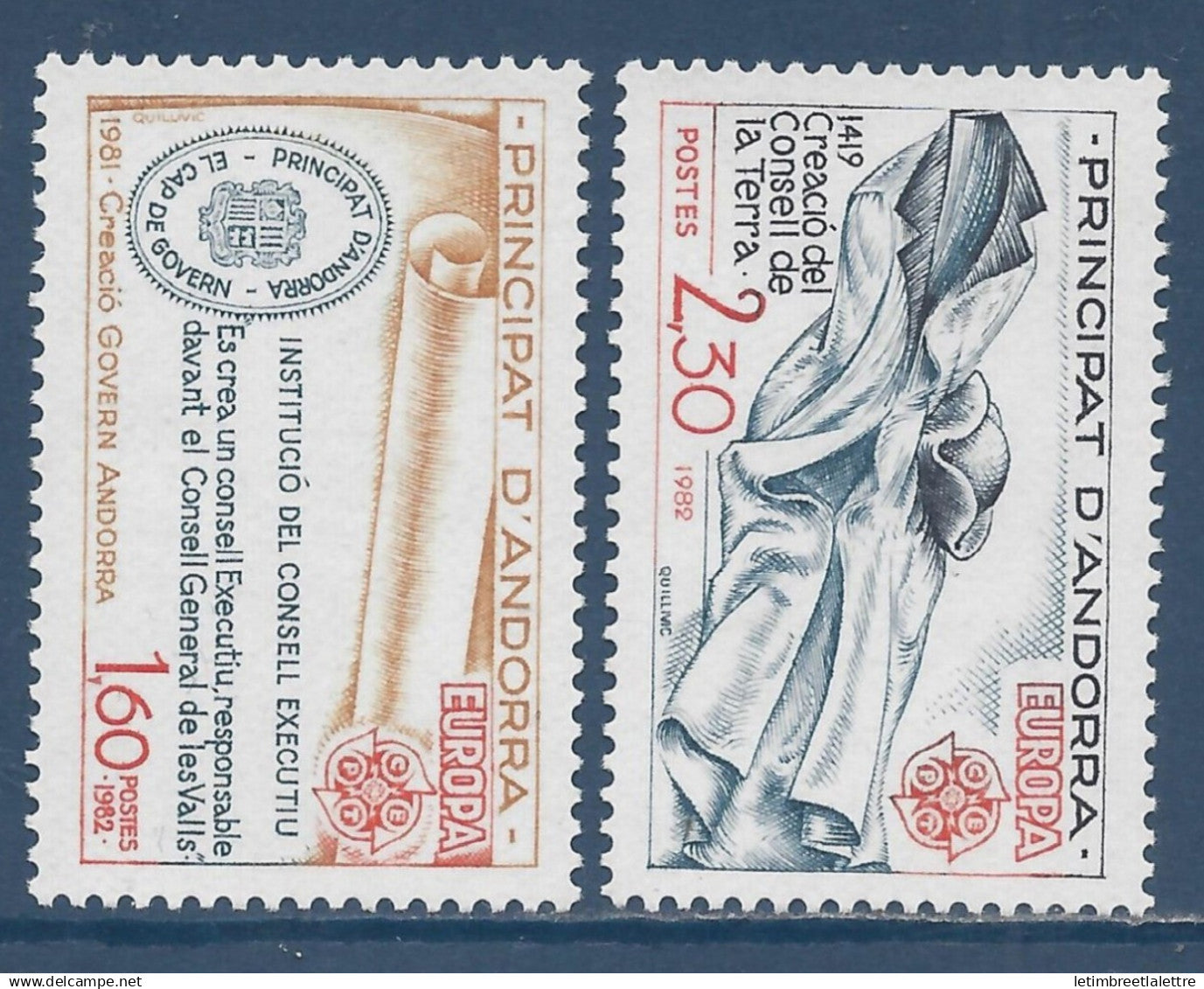 Andorre - YT n° 300 et 301 ** - Neuf sans charnière - 1982