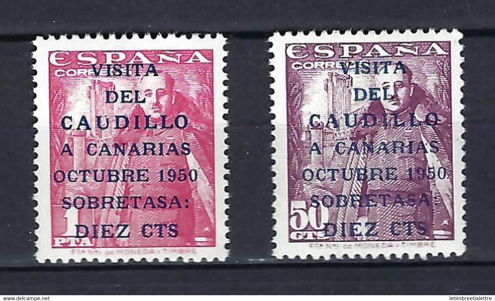 ⭐ Espagne - YT n° 806 A et 807 A ** - Neuf sans charnière - très bon centrage - 1950 ⭐