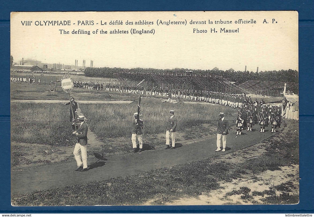 France - Carte postale - Jeux Olympique 1924 - Olympiade - le défilé des athlètes - Angleterre
