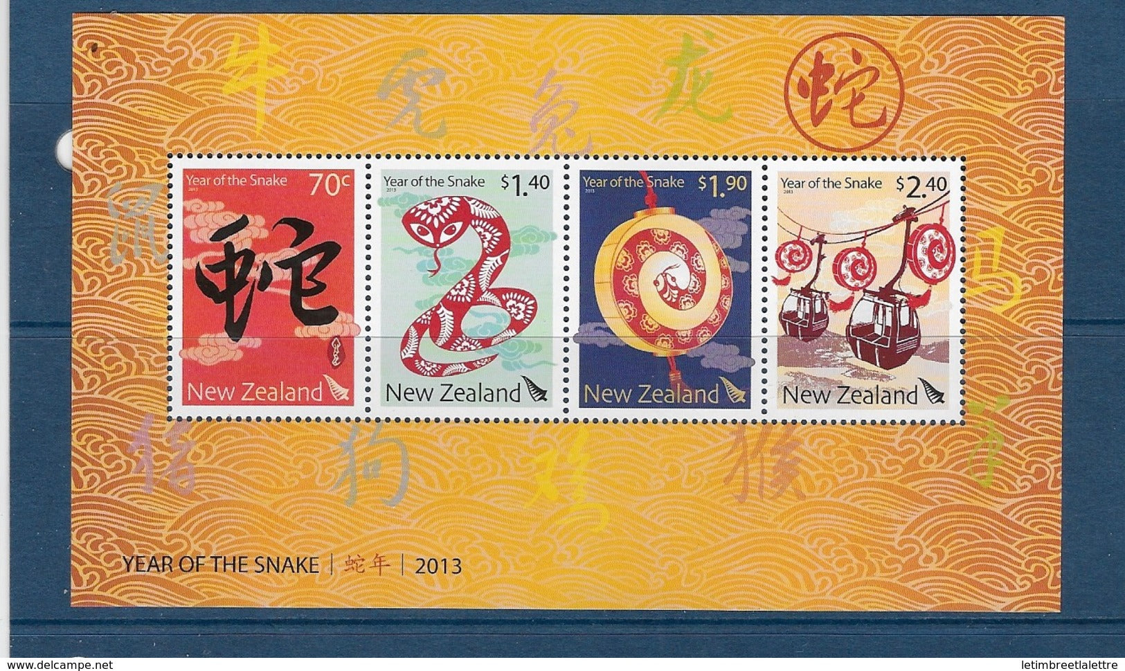 Nouvelle-Zélande  feuillet n°2866** Année lunaire chinoise du serpent