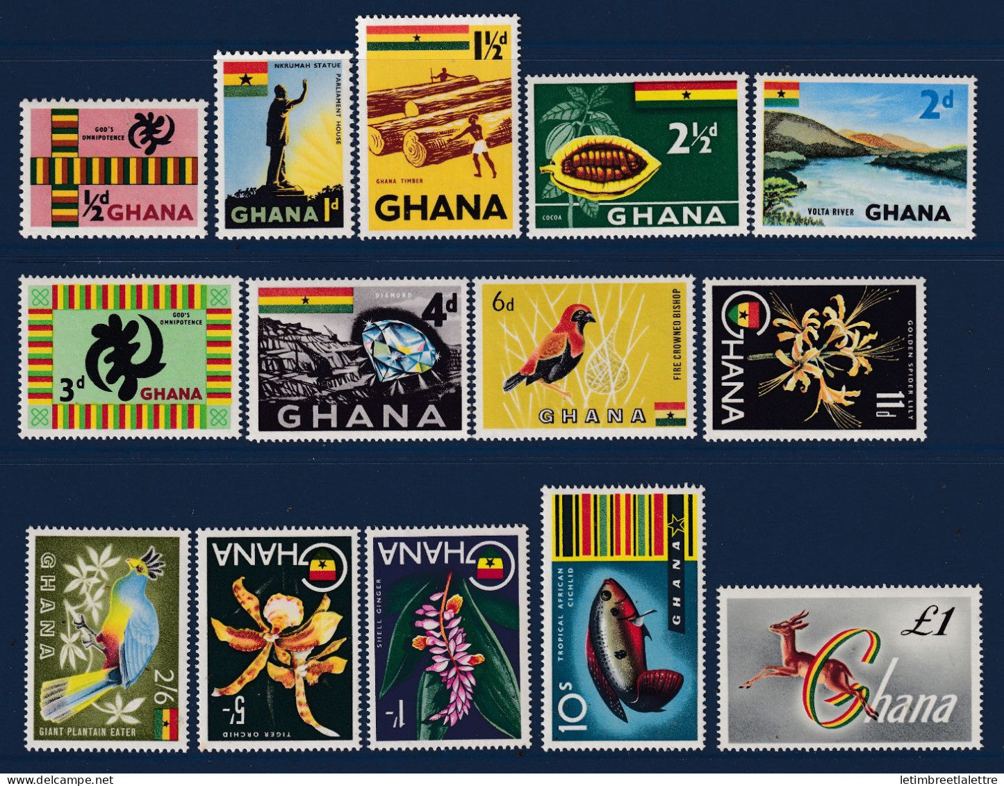 Ghana - YT n° 41 à 53 A ** - Neufs sans charnière - Symbole national - 1959