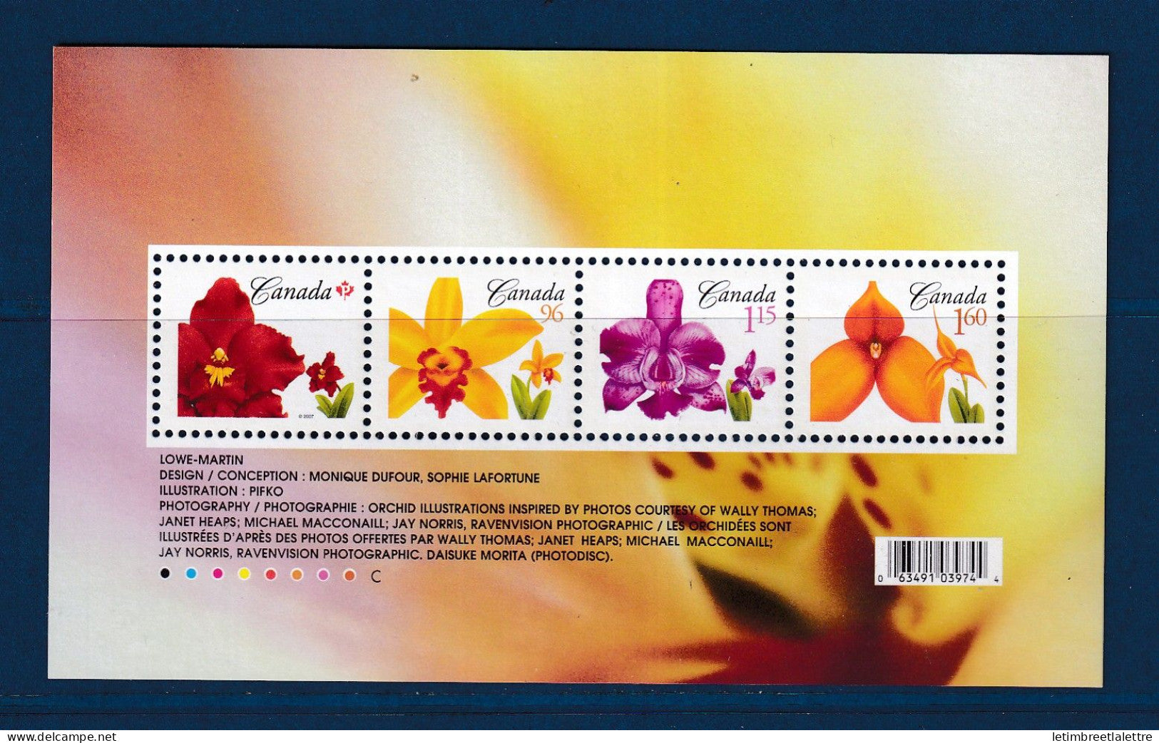 Canada - bloc - YT n° 2328 à 2331 ou bloc 99 ** - neuf sans charnière - flores - 2007