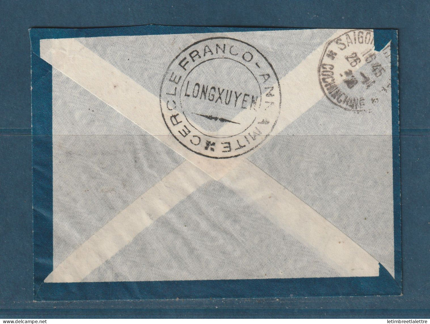 Indochine - Entier Postal - de Saïgon à Marseille - Cachet Cercle Franco Annamite Longxuyen