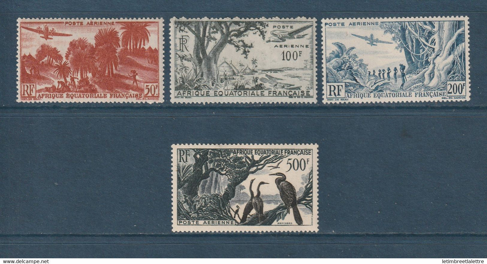 AEF - Poste Aérienne - YT n° 50 à 53 ** -  Neuf sans charnière - 1947 / 1952