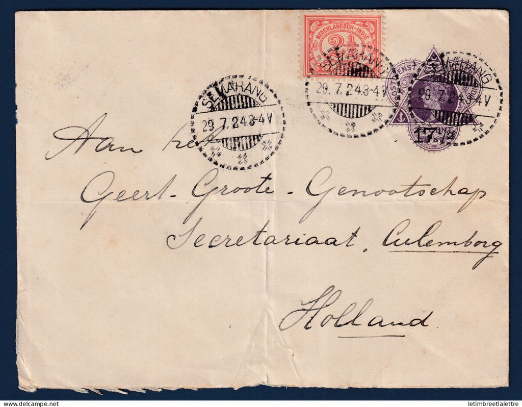 Indes Néerlandaises - entiers postaux - entier postal de Semarang - 1925