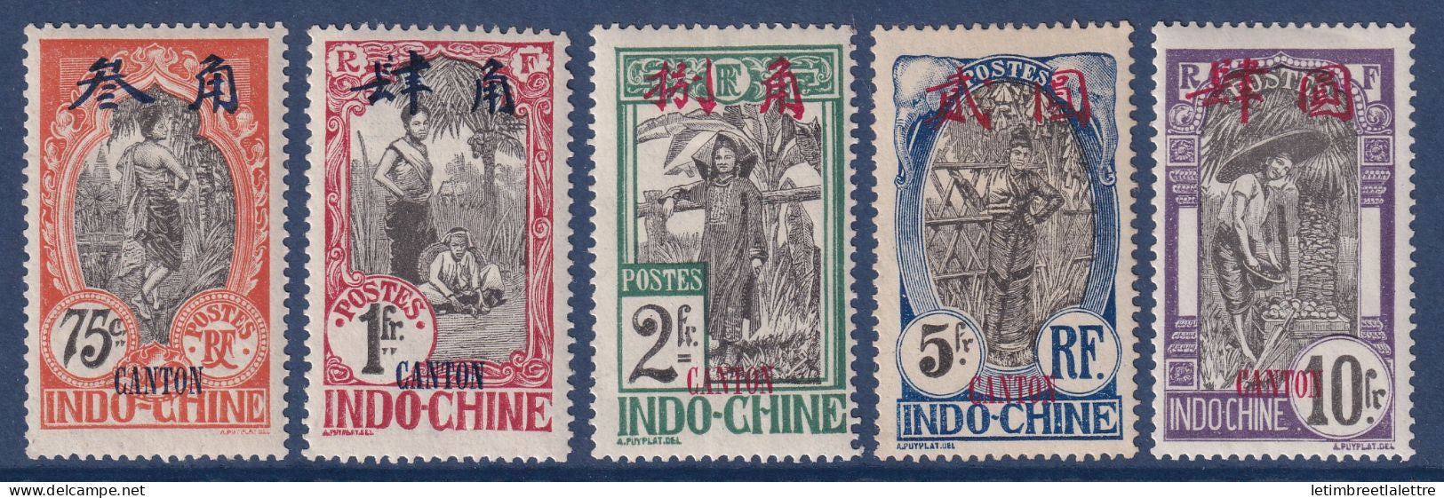 Canton - YT n° 62 à 66 * - Neuf avec charnière - 1908
