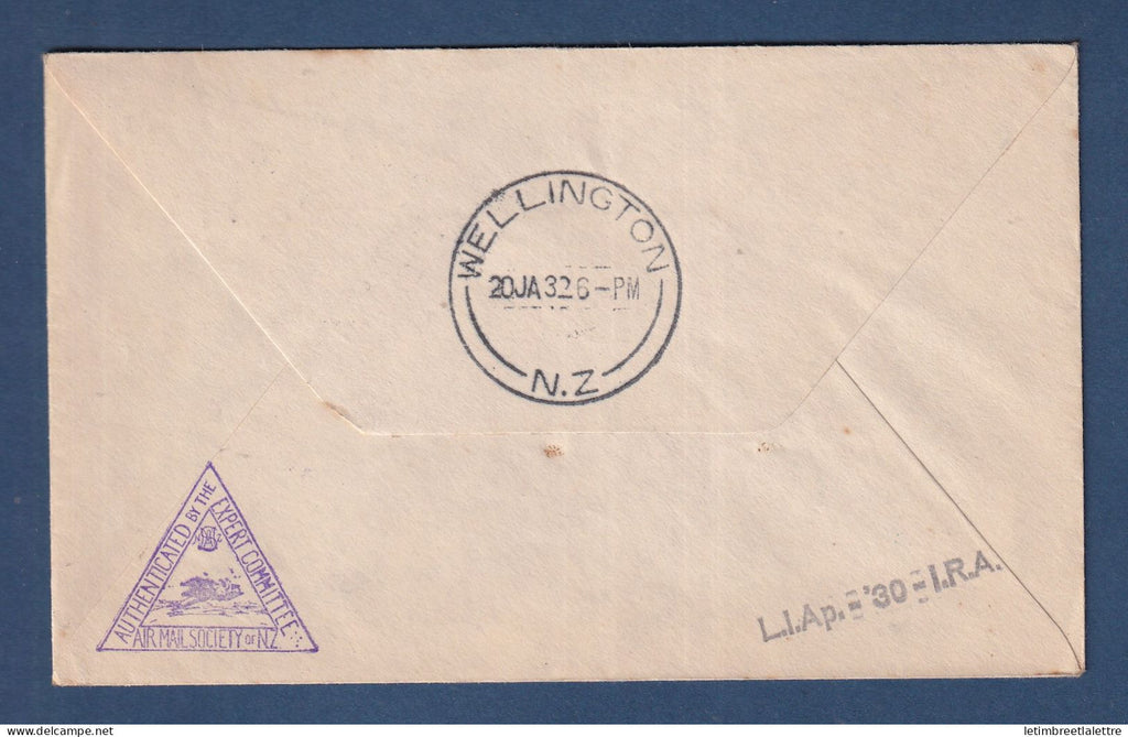 Nouvelle Zélande - Poste aérienne - Premier vol de Hokitika - Wellington West Coast - 1932