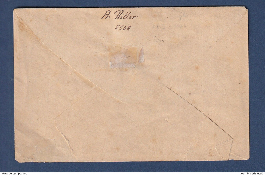 Côte d'ivoire - Entier postal en recommandé de Grand Bassam avec complément d'affranchissement - 1918