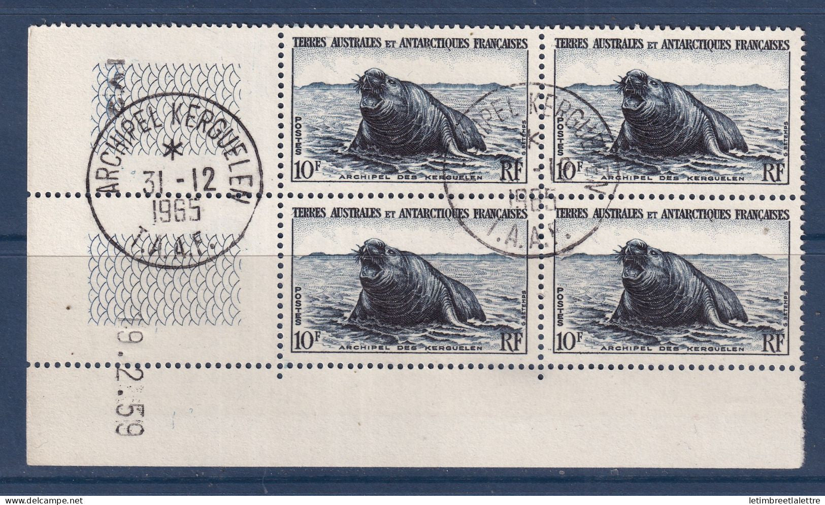 TAAF - YT n° 6 - Oblitéré et Neuf sans charnière - faune - 1956