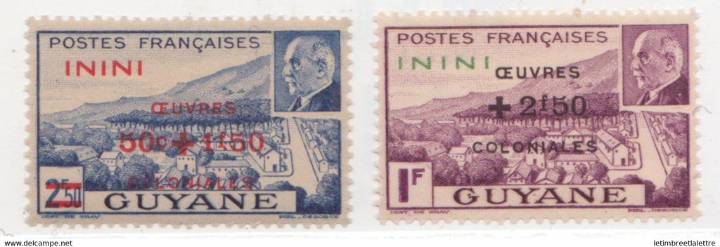 ⭐ Inini - YT n° 51 et 52 avec n° 57 et 58 ** - Neuf sans charnière - 1941 / 1944 ⭐