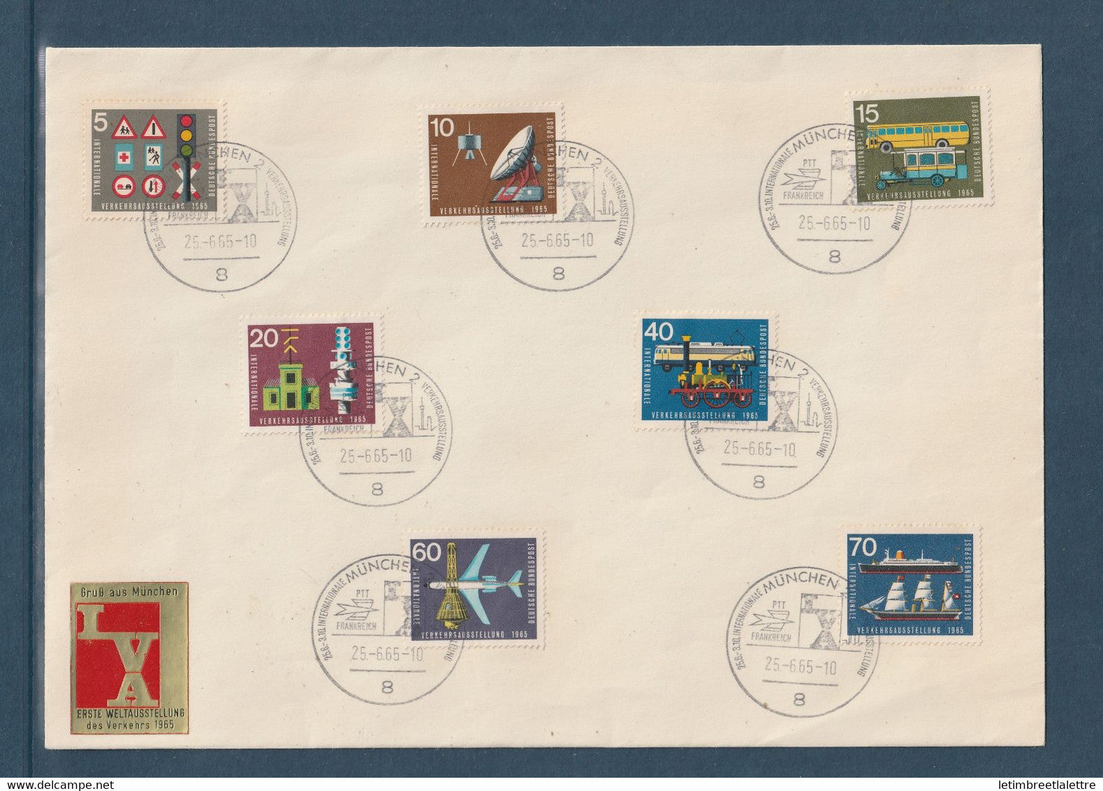 Allemagne Fédérale - YT n° 340 à 345 et 335 oblitéré - Oblitération temporaire - 1965