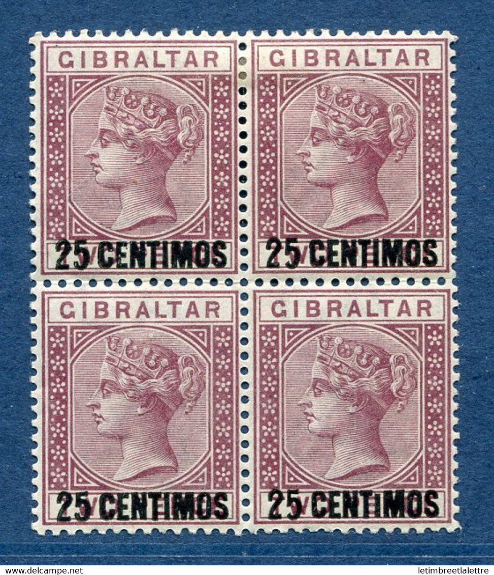 ⭐ Gibraltar - YT n° 17 ** - Neuf sans charnière - charnière sur les 2 du haut - Variété petit i en bas à droite - 1889 ⭐