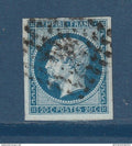 France - YT n° 14 A d - oblitéré - Bleu vert - 1853