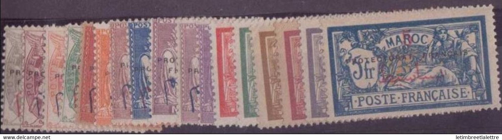 ⭐ Maroc - YT n° 37 à 53 * - Neuf avec charnière - 1914 / 1921 ⭐
