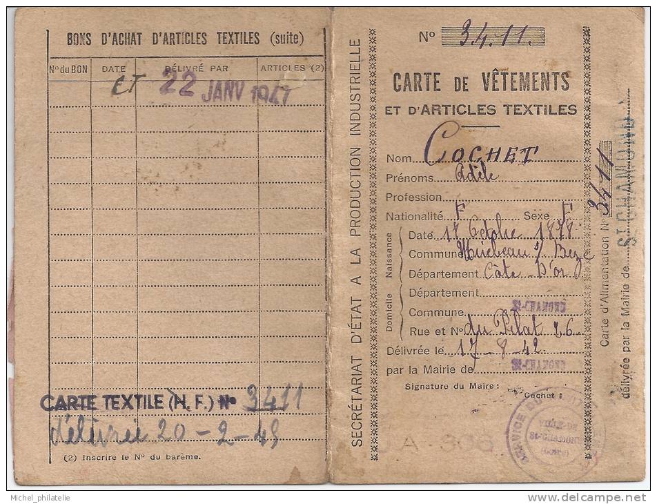 ⭐ Carte de vêtement et d'articles textiles ⭐