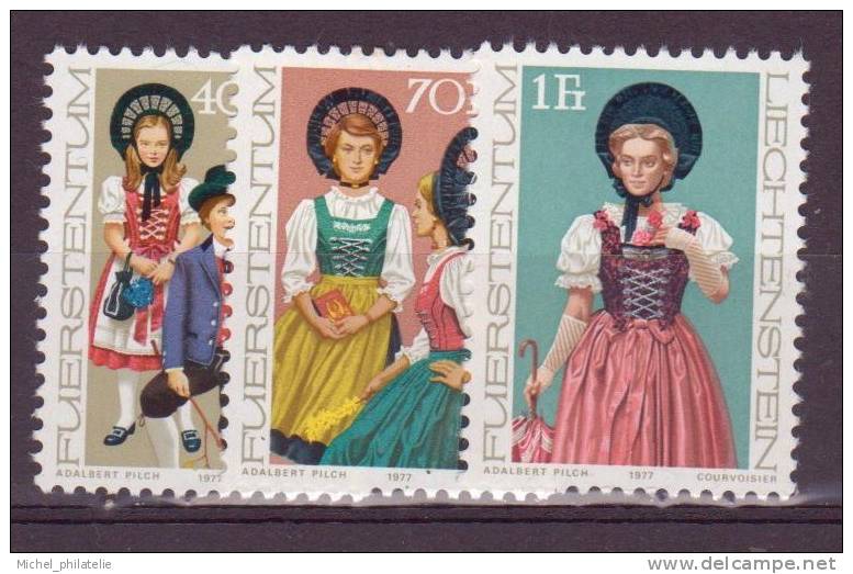 ⭐ Liechtenstein - YT n° 625 à 627 ** - Neuf sans charnière - 1977 ⭐