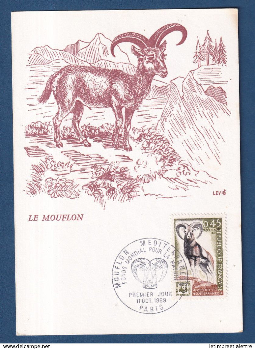 France - FDC - Premier Jour - Carte maximum - Le Mouflon - 1969