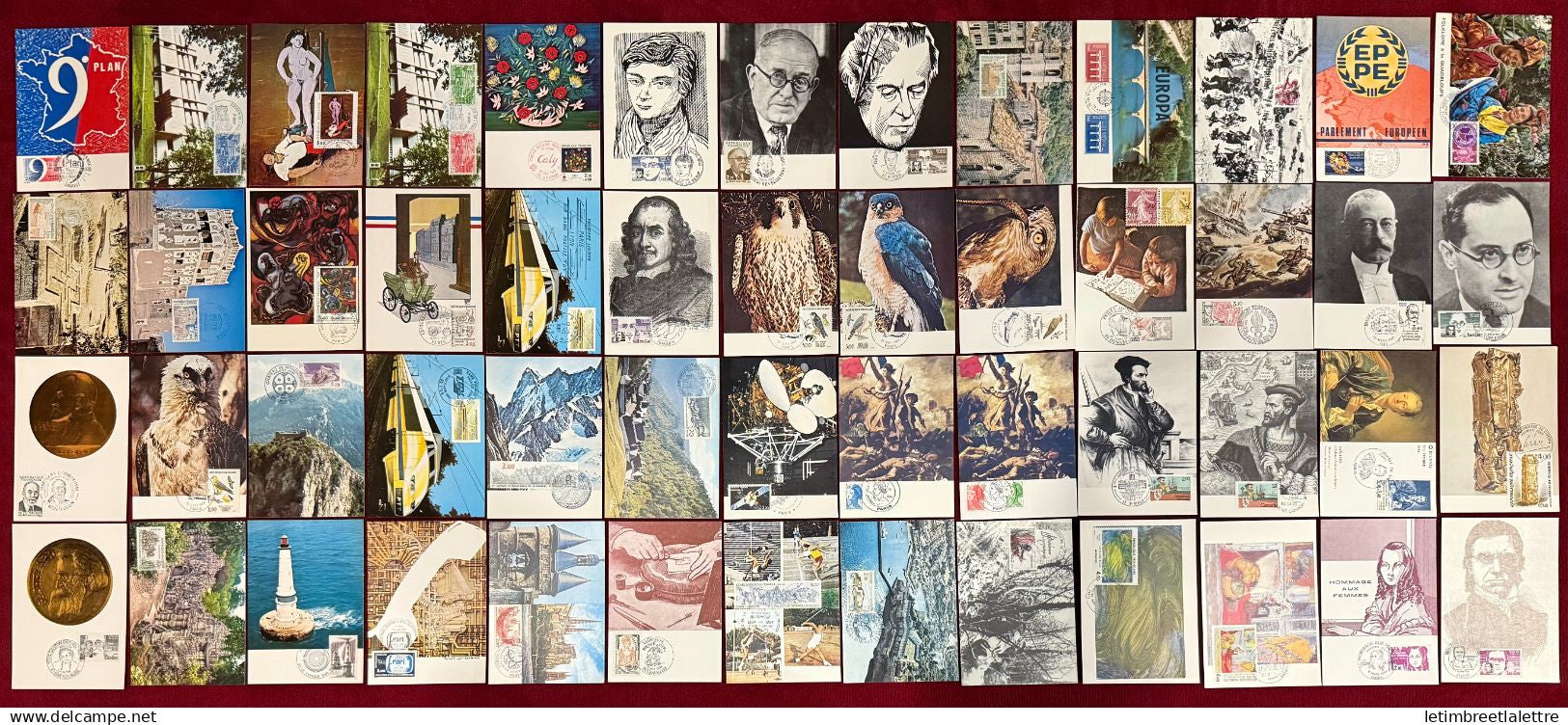 France - FDC - Premier Jour - Carte Maximum - Lot de 52 FDC - Thématique divers - 1984