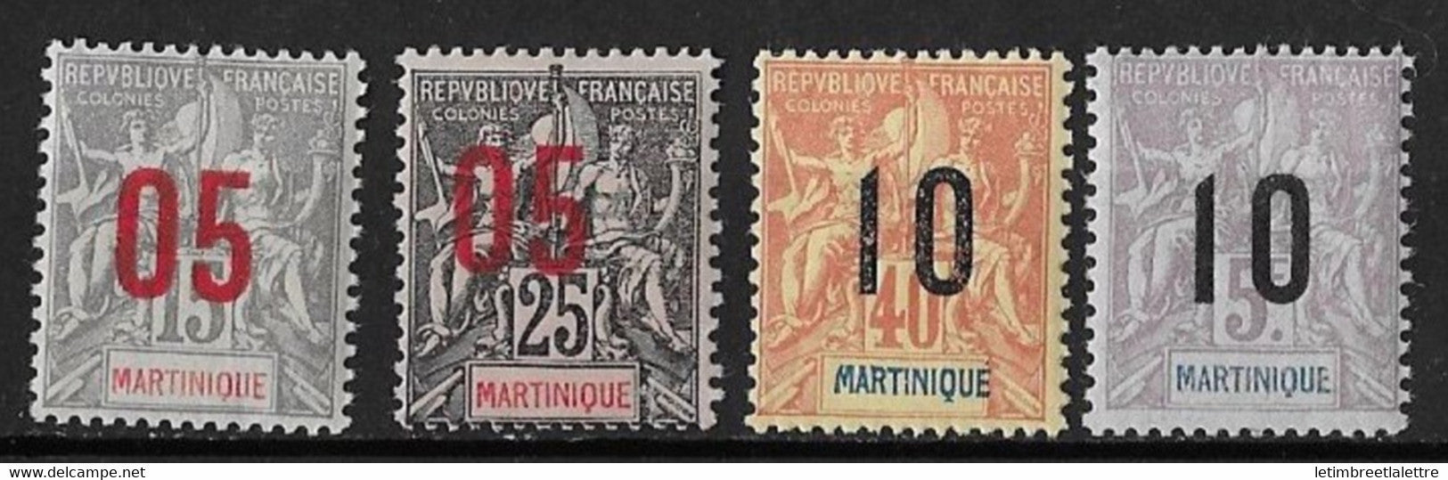Martinique - YT n° 78 à 81 ** - neuf sans charnière - 1912
