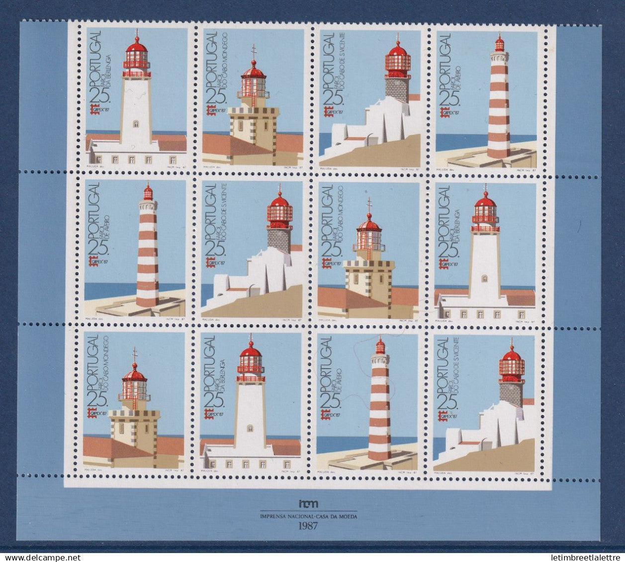 Portugal - YT n° 1700 à 1703 ** - Neuf sans charnière - Feuille non complète - 1987