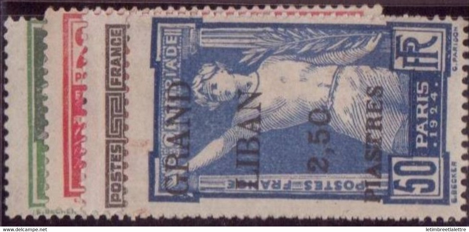 ⭐ Grand Liban - YT n° 18 à 21 * - Neuf avec charnière - 1924 ⭐