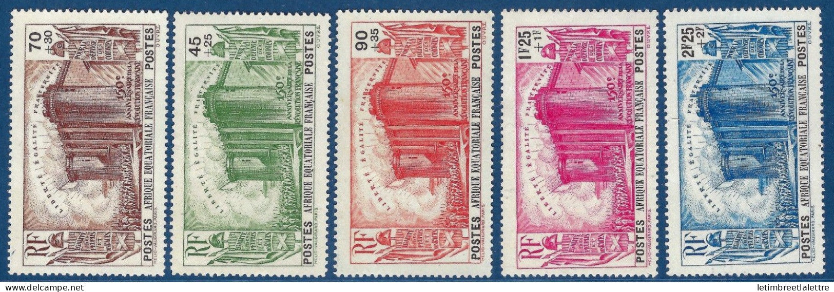 AEF - YT n° 72 à 76 ** - Neuf sans charnière - 1939