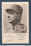 France - Carte maximum - Premier jour Maréchal de Lattre de Tassigny - 1952