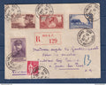 France - YT n° 454 à 457 oblitéré Centenaire du timbre à Nice en recommandé - 1940