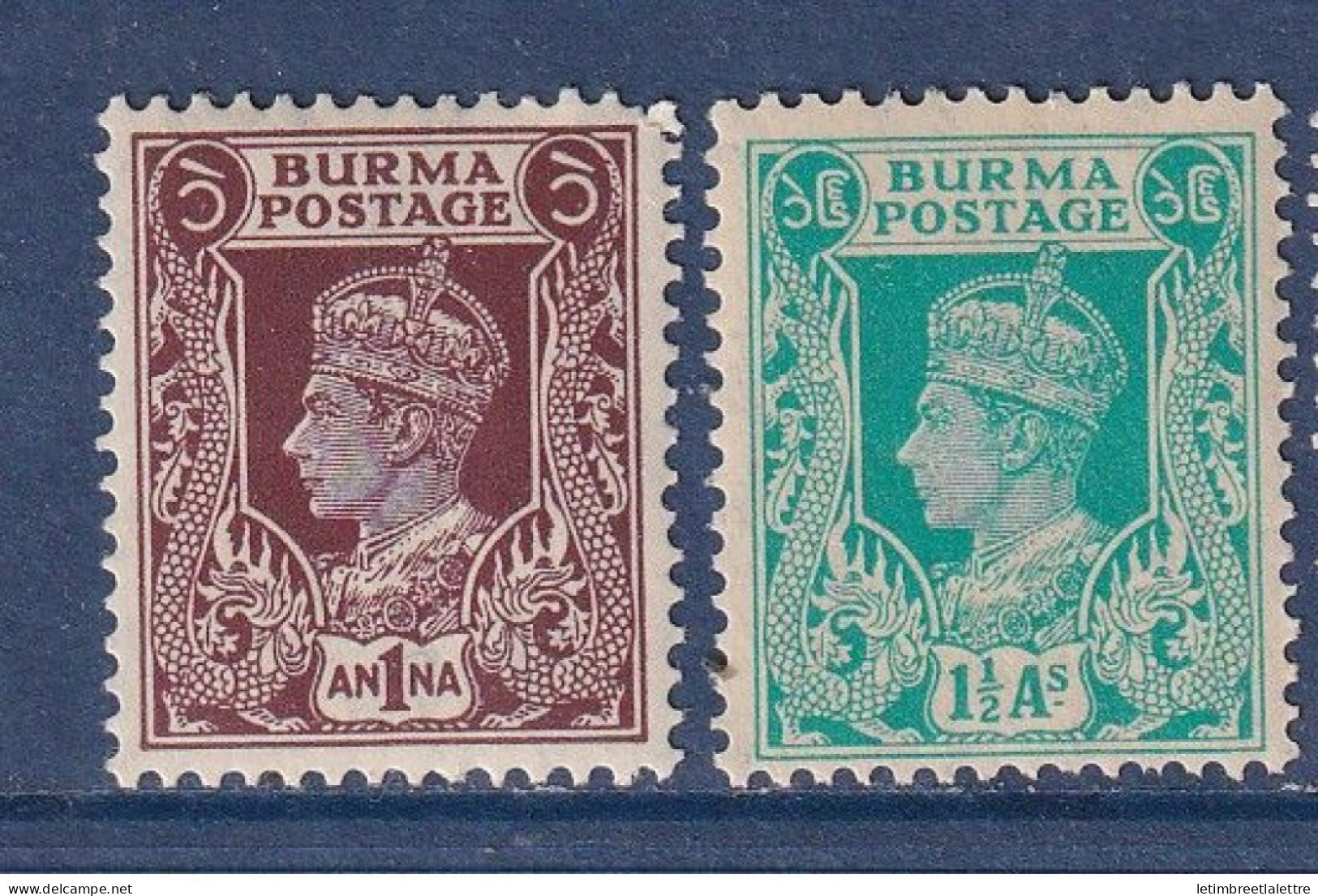 Myanmar - Birmanie -  Burma - YT n° 22 et 23 * - neuf avec charnière - 1938 1940