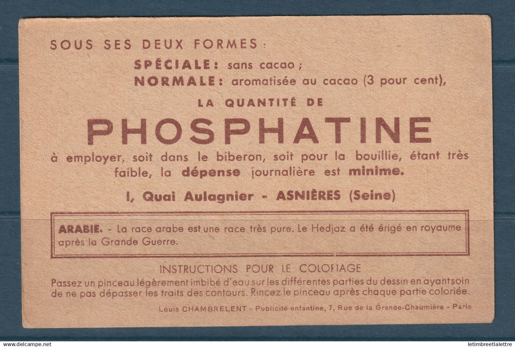 France - Chromo phosphatine à colorier - Races Humaines - Péon - Drapeau Mexicain