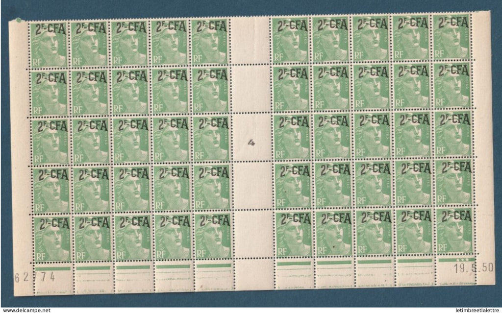 Réunion CFA - feuille - YT nº 291 ** - neuf sans charnière - 1949 1952