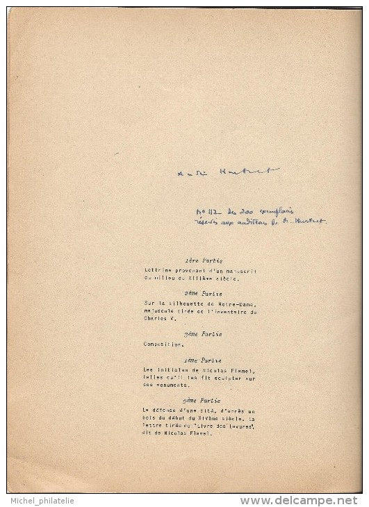 ⭐Evocations médiévales parisiennes - Edition Poidevin - 52 Pages et signé par l'auteur André Hurtret - 1950 ⭐