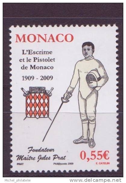 Monaco N°2675**, neuf sans charniere embleme, escrimeur