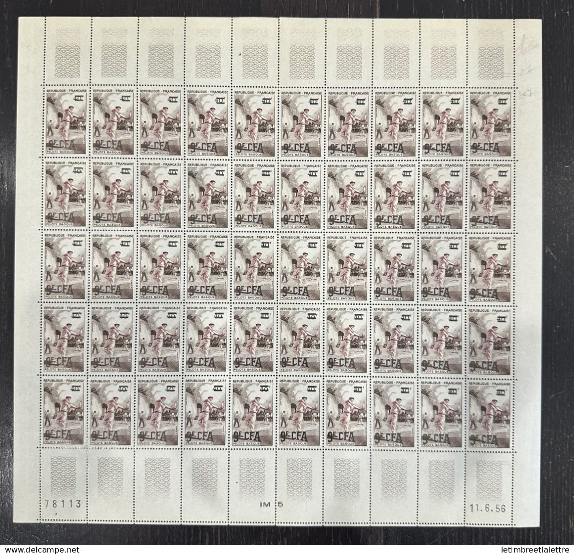 Réunion CFA - feuille - YT nº 327 ** - neuf sans charnière - 1955 1956