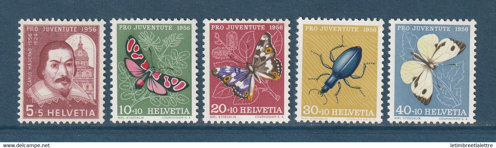 Suisse - YT n° 581 à 585 ** - Neuf sans charnière - 1956