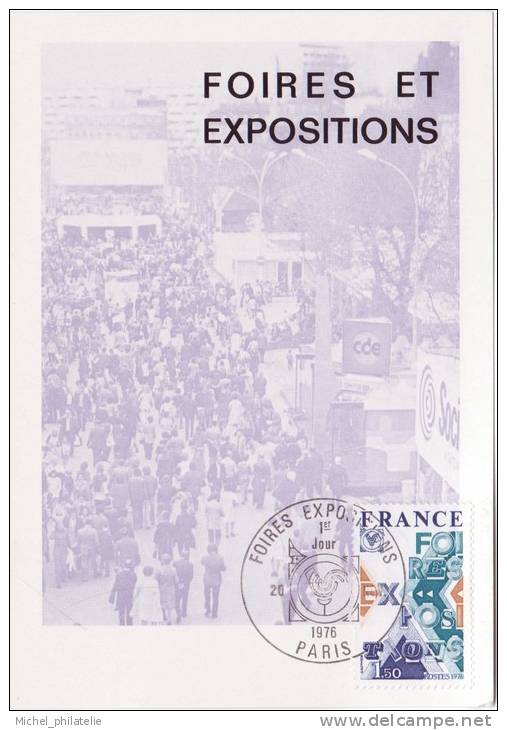 Carte maximum , premier jour Foire exposition 20.12.76
