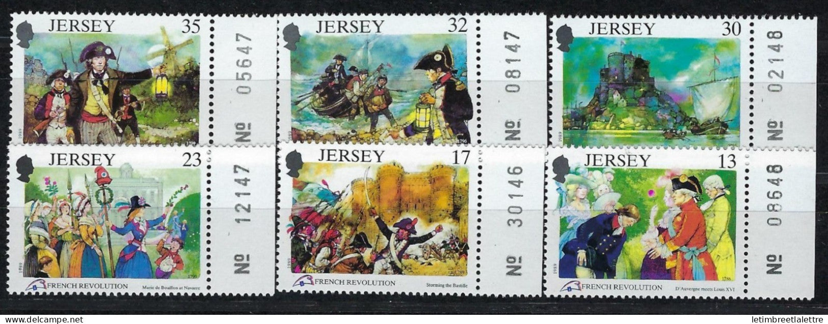 Jersey - YT n° 479 à 484 ** - Neuf sans charnière - Révolution française - 1989