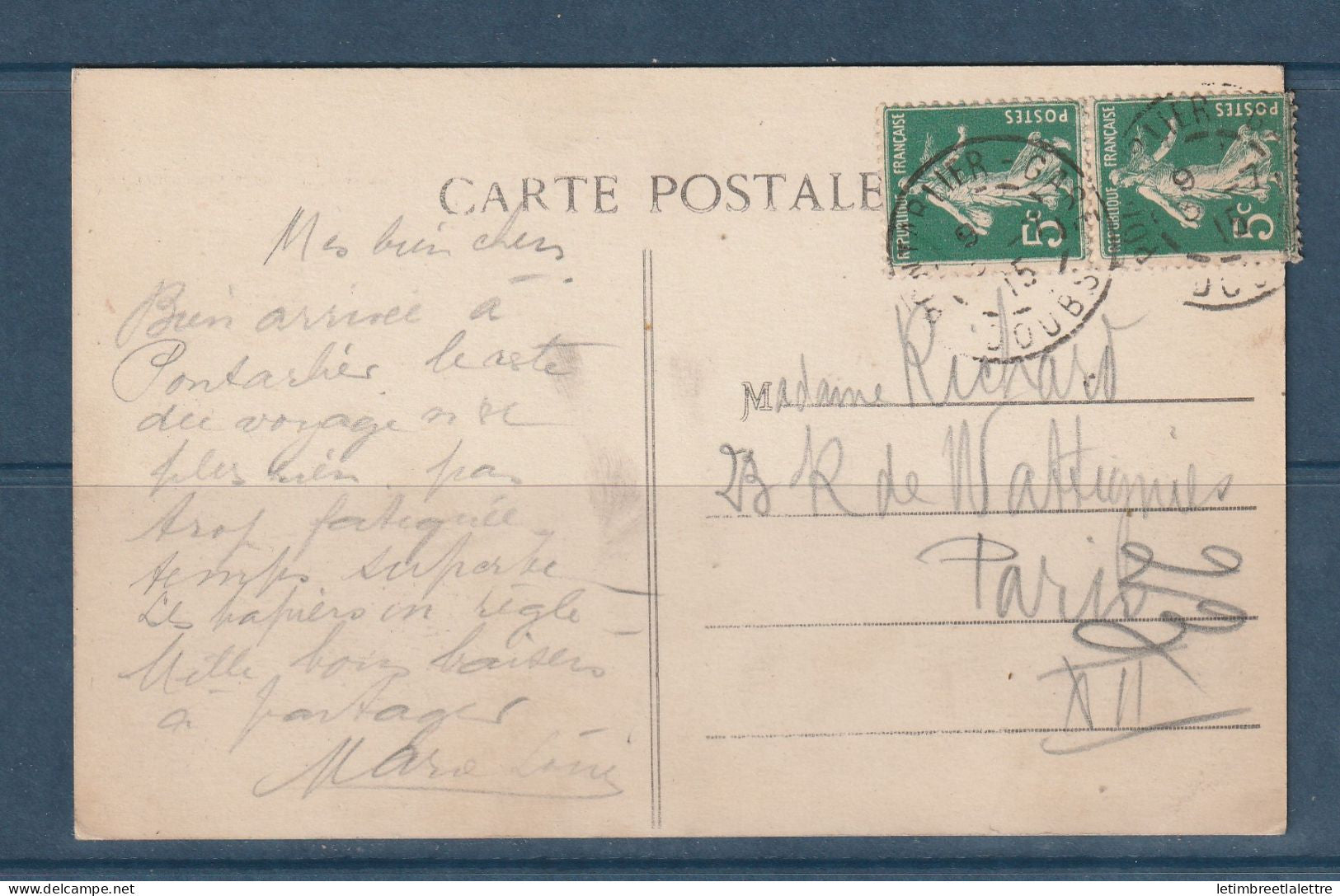 France - Carte postale - Pontarlier - La gare - excursion en Franche Comté