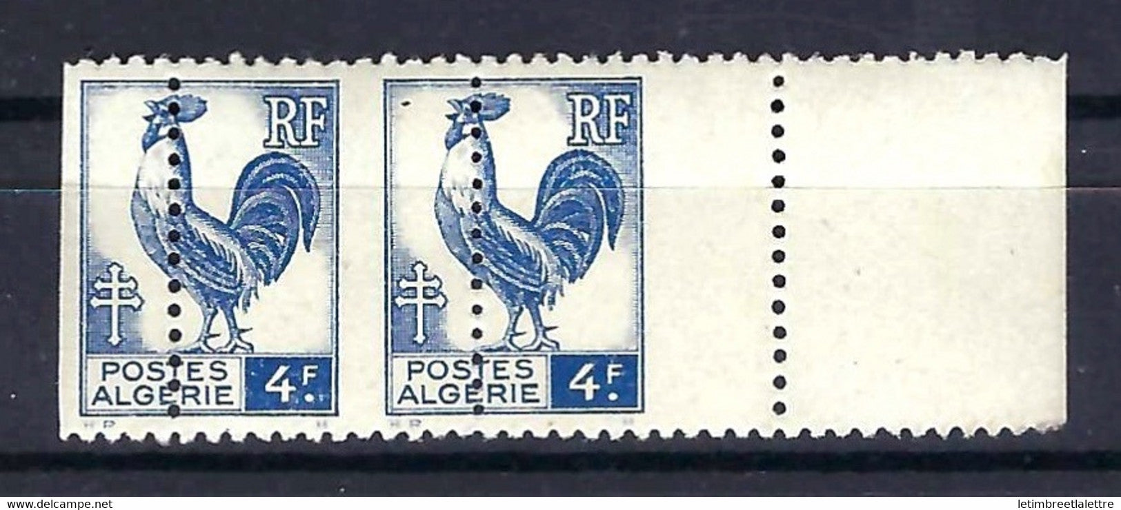 ⭐ Algérie - YT n° 222 a ** - Neuf sans charnière - piquage à cheval - BdF - 1944 / 1945 ⭐