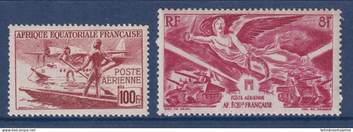 AEF - Poste aérienne - YT n° 42 et 43 ** - Neuf sans charnière - 1944 1946