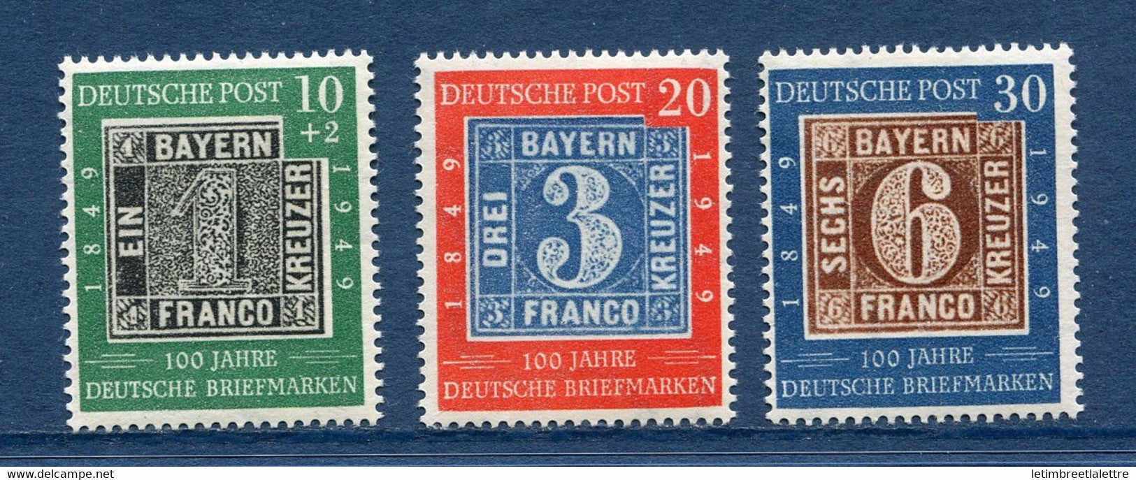 ⭐ Allemagne Bizone - YT n° 76 à 78 ** - Neuf sans charnière - TB - 1949 ⭐