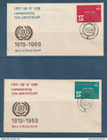 Myanmar - Birmanie -  Burma - YT n° 124 et 125 - FDC premier jour organisation internationale du travail - 1969