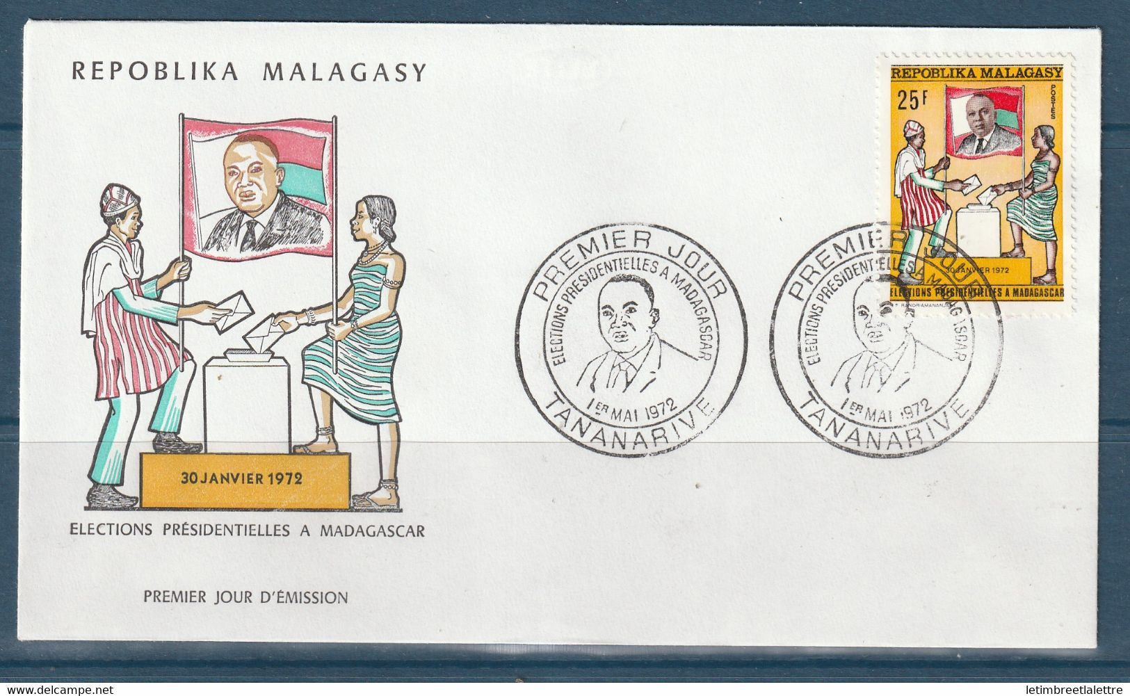 ⭐ Madagascar - FDC - Premier jour - élection présidentielle à Madagascar - 1972 ⭐