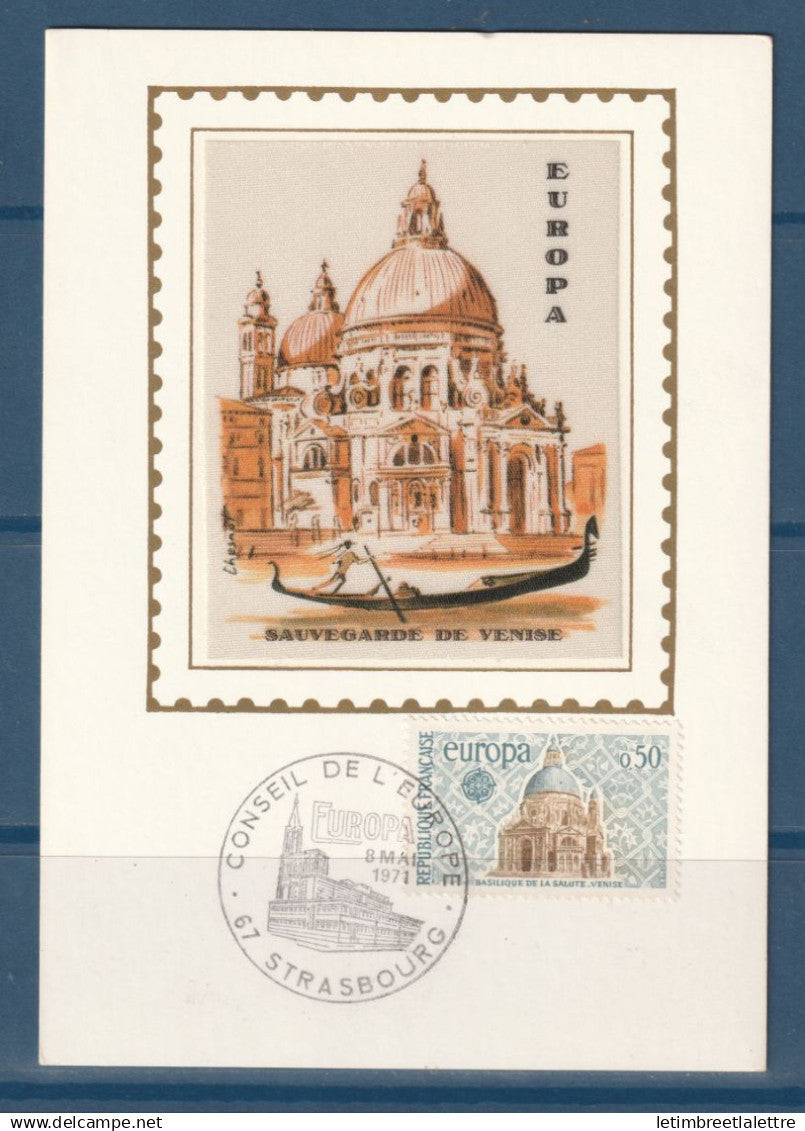 France - Europa - Carte maximum - conseil de l'Europe - Sauvegarde de Venise - 1971