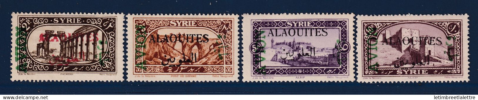 Alaouites - Poste aérienne - YT n° 5 à 8 * - Neuf avec charnière - 1925